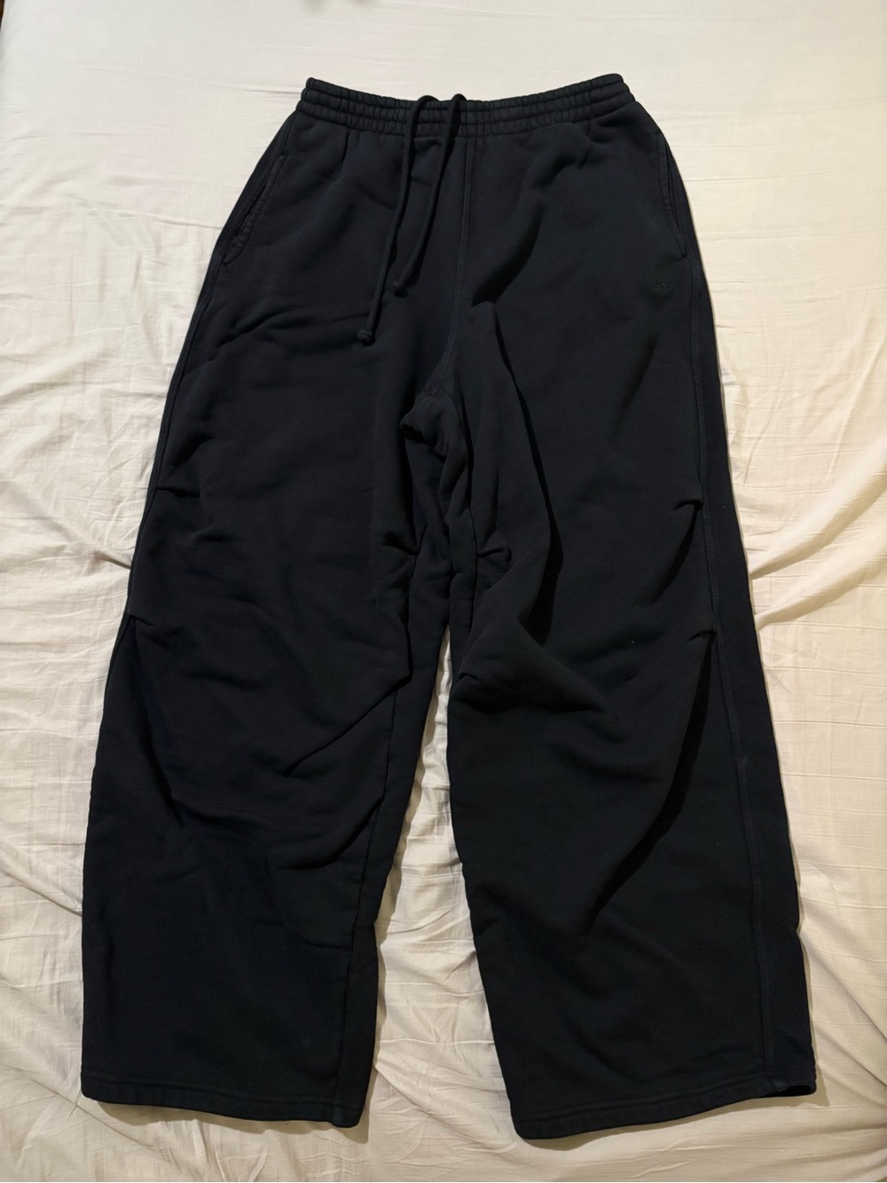 SKIMS Boyfriend Fleece Baggy Sweatpants Washed Onyx XS